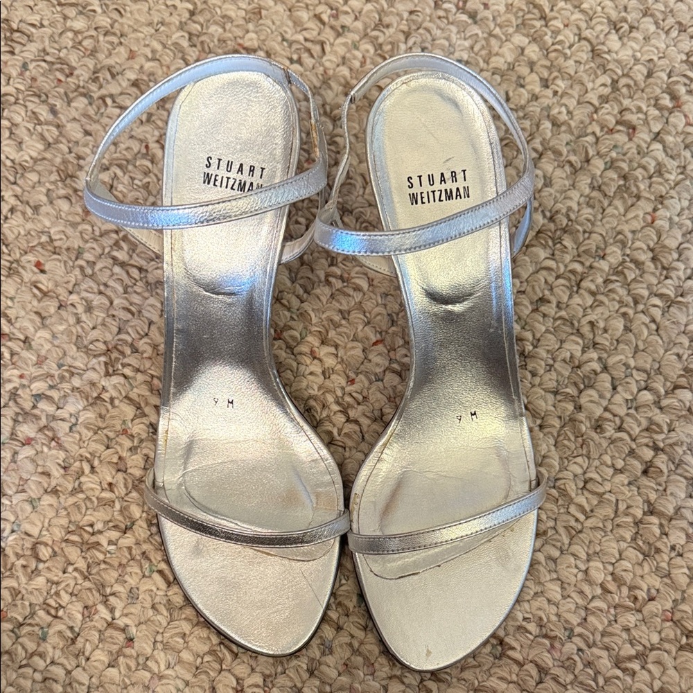 Stuart Weitzman Metallic Silver Heels